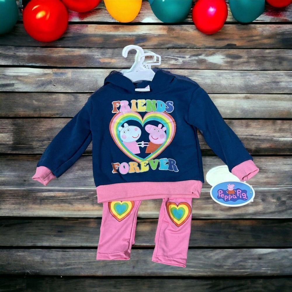 NWT Peppa Pig Friends Forever 2 Pc Set Toddler Girls